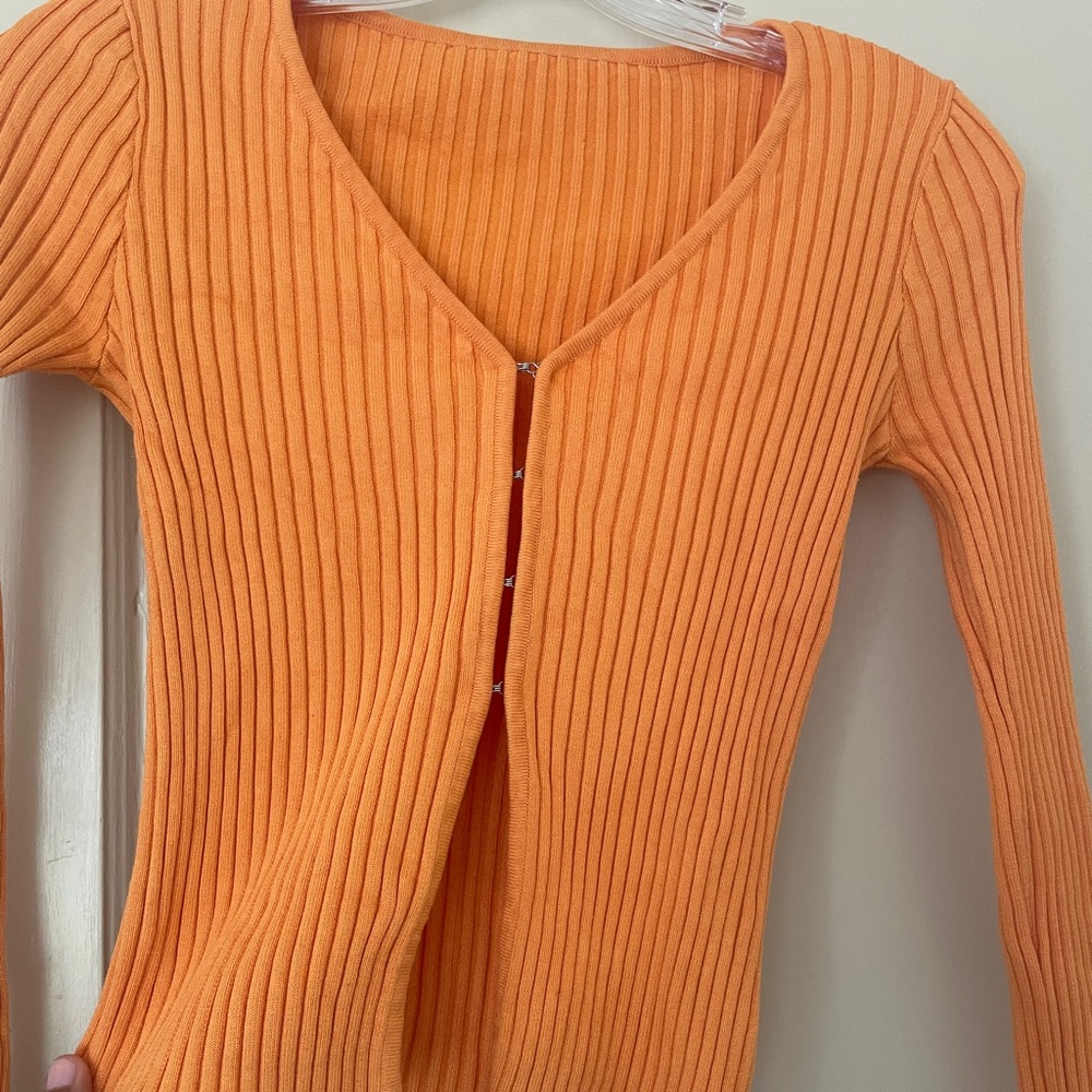 Bright Orange Ribbed top - Picture 2 of 4